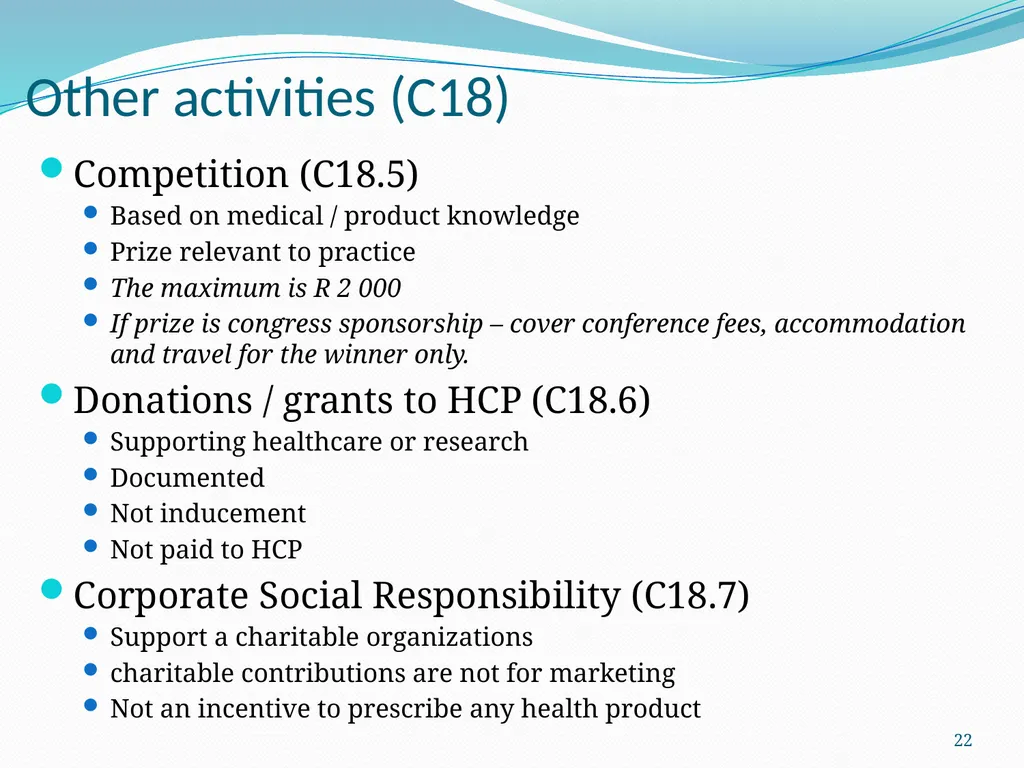 SA Marketing Code of Practice Steve Speller What - slide 22 of 29