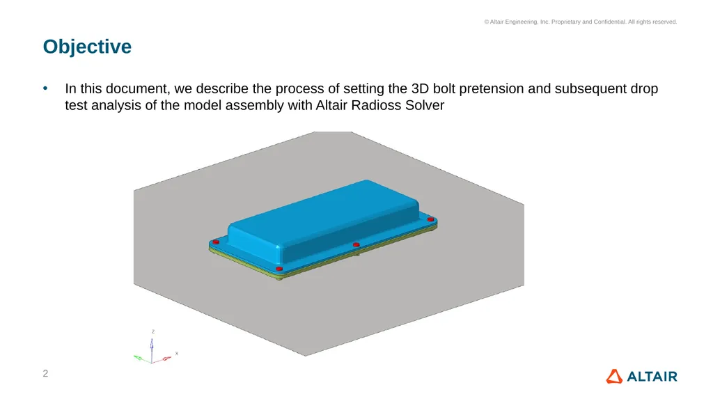 Tips & Tricks - 3D bolt pretension and Drop test - slide 2 of 22