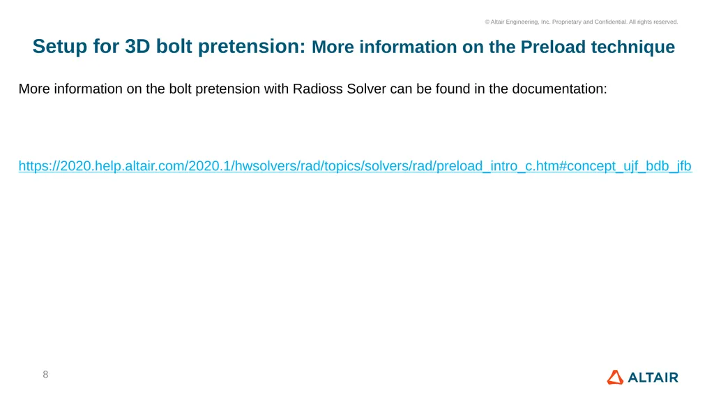 Tips & Tricks - 3D bolt pretension and Drop test - slide 8 of 22