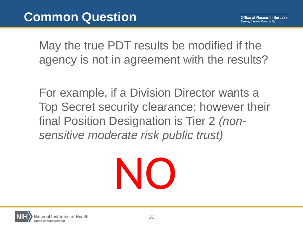 Position Designation Tool (PDT) Job Aid for NIH - slide 24 of 27