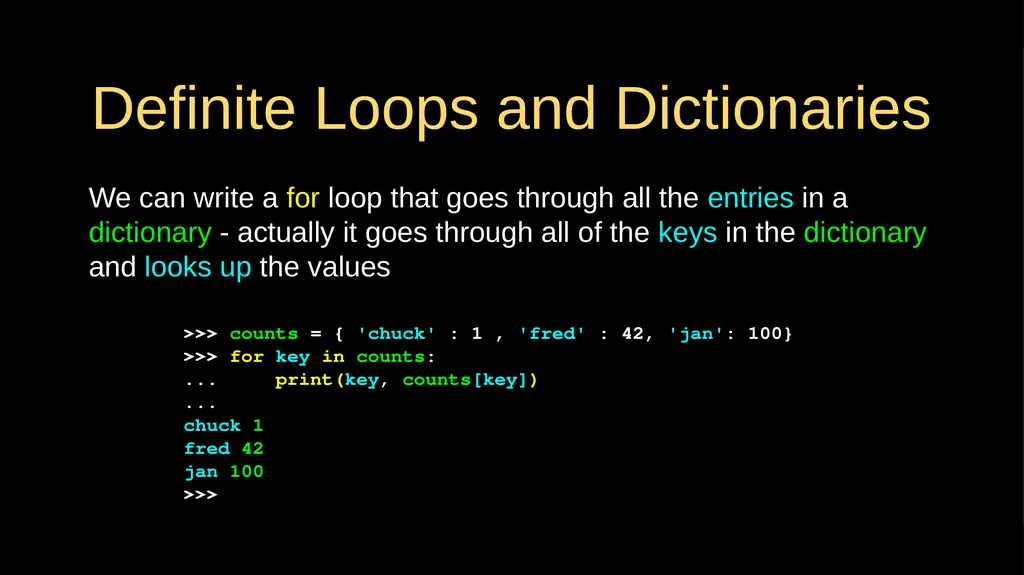 Python Dictionaries Chapter 9 Python for Everybody - slide 25 of 30
