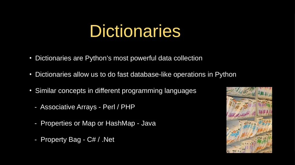 Python Dictionaries Chapter 9 Python for Everybody - slide 5 of 30