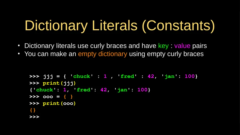 Python Dictionaries Chapter 9 Python for Everybody - slide 11 of 30