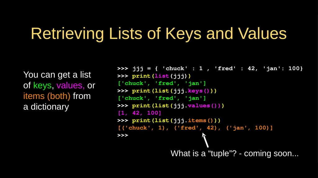 Python Dictionaries Chapter 9 Python for Everybody - slide 26 of 30