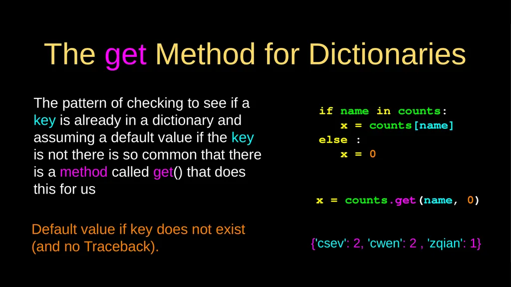 Python Dictionaries Chapter 9 Python for Everybody - slide 18 of 30