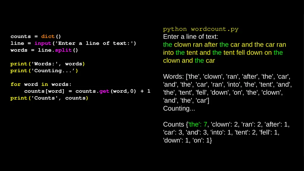 Python Dictionaries Chapter 9 Python for Everybody - slide 24 of 30