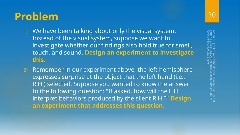 Split-Brain Patients and Hemispheric - slide 30 of 34
