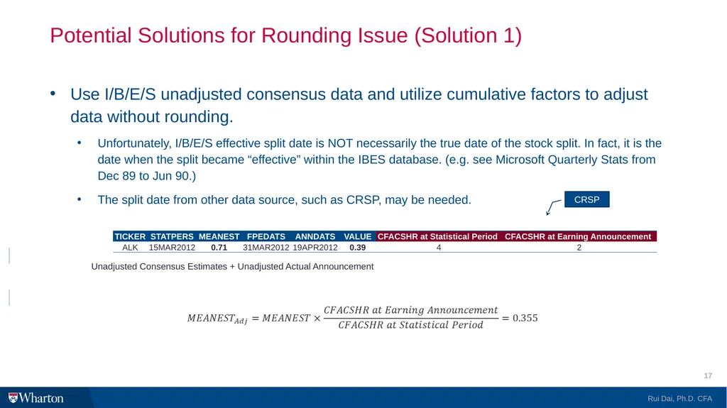 I/B/E/S @WRDS 101 Introduction and Research Guide - slide 17 of 27
