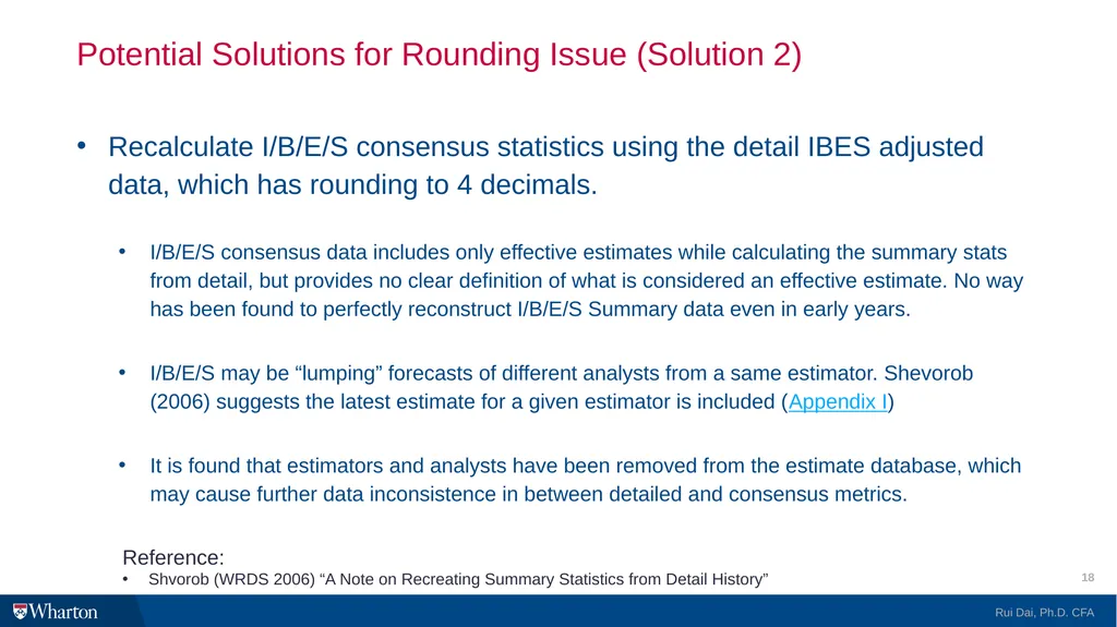 I/B/E/S @WRDS 101 Introduction and Research Guide - slide 18 of 27