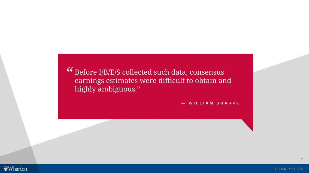 I/B/E/S @WRDS 101 Introduction and Research Guide - slide 2 of 27