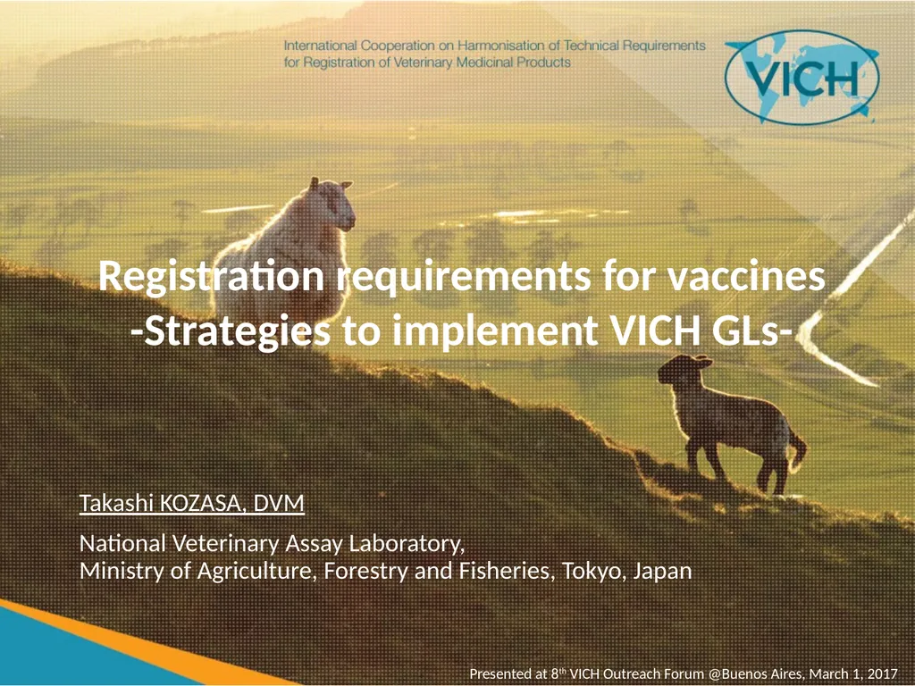 Registration requirements for vaccines -Strategies - slide 1 of 16