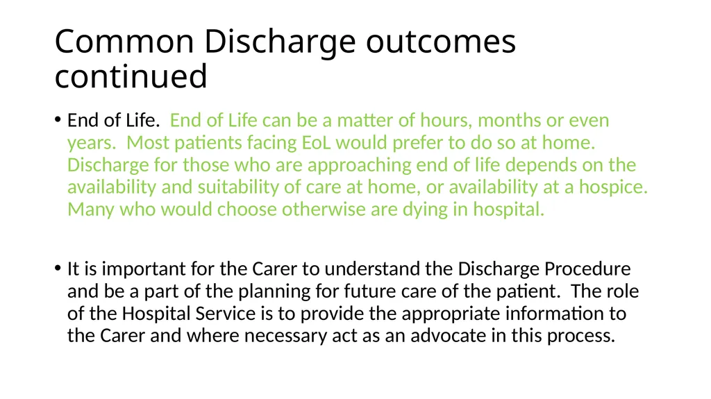 Hospital discharge process Hospital and whatever - slide 8 of 8