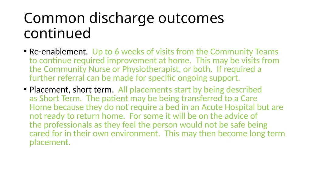 Hospital discharge process Hospital and whatever - slide 7 of 8