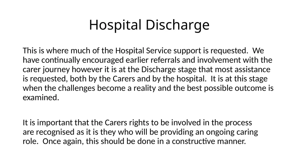 Hospital discharge process Hospital and whatever - slide 5 of 8