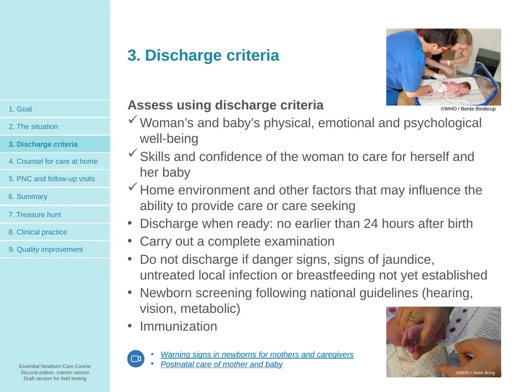 Prepare for discharge All mothers are supported to - slide 6 of 38