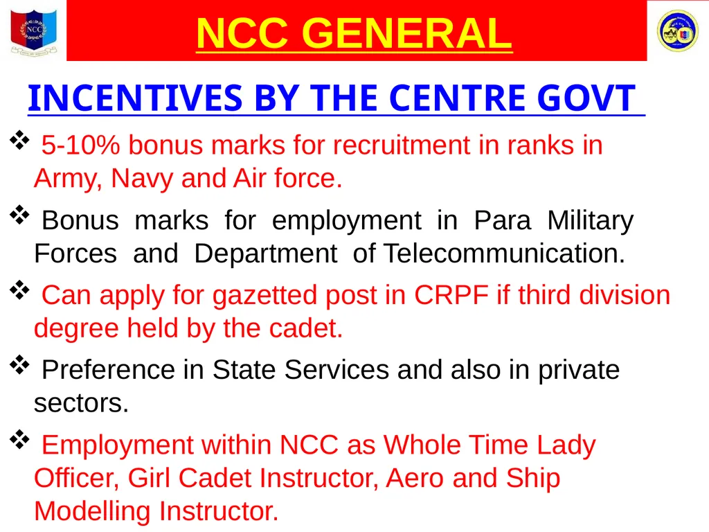 Unity And Discipline NCC GENERAL NATIONAL CADET - slide 11 of 26