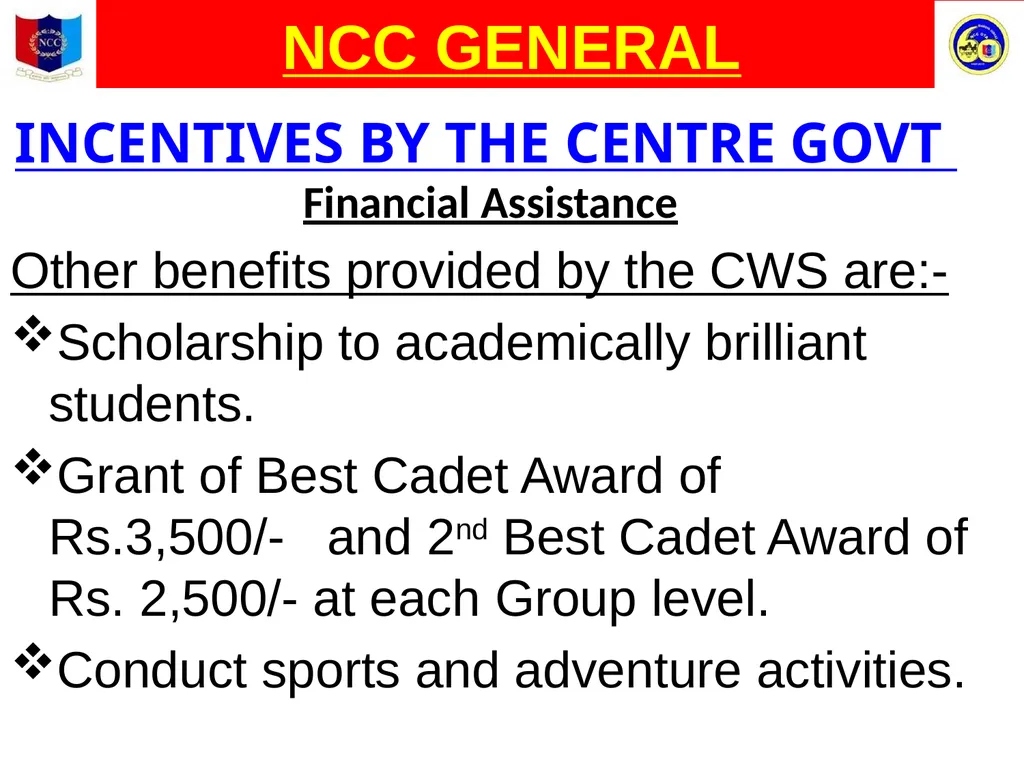 Unity And Discipline NCC GENERAL NATIONAL CADET - slide 13 of 26