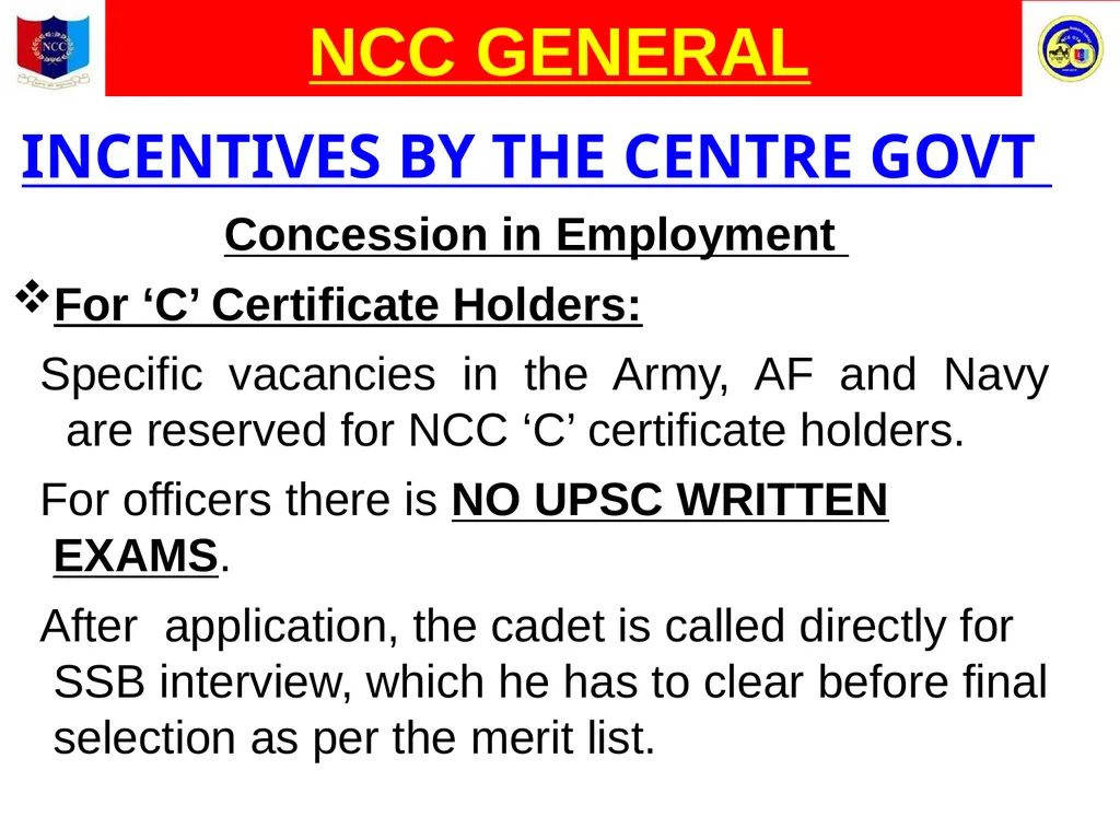 Unity And Discipline NCC GENERAL NATIONAL CADET - slide 9 of 26