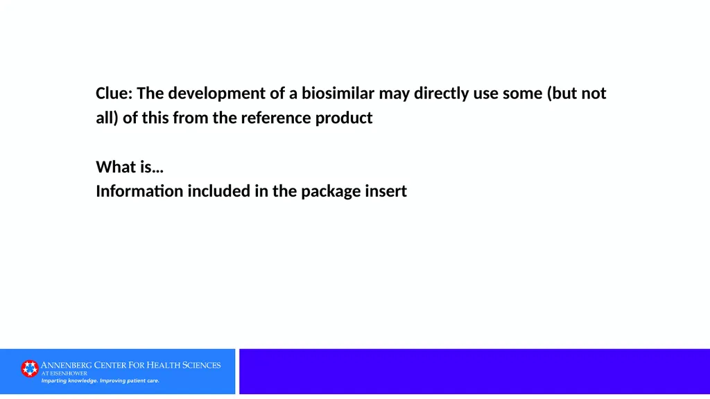 Category 1: Defining Terms Clue: A biologic - slide 33 of 76
