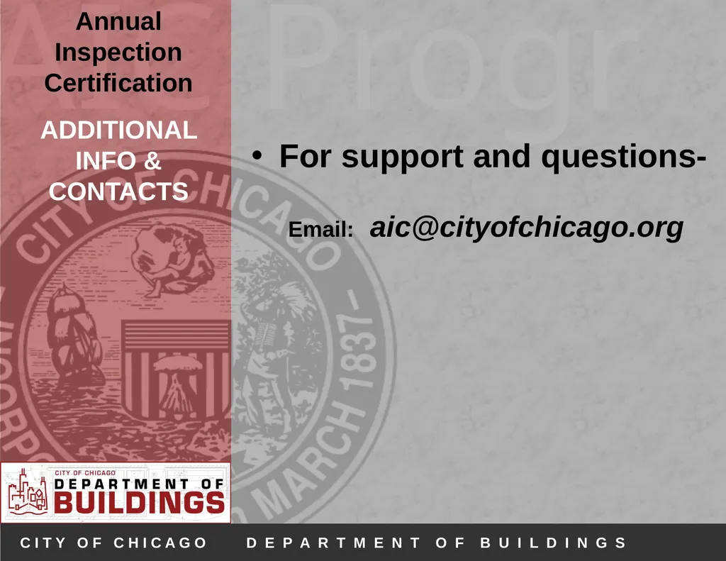 Annual Inspection Certification Program (AIC) - slide 30 of 30