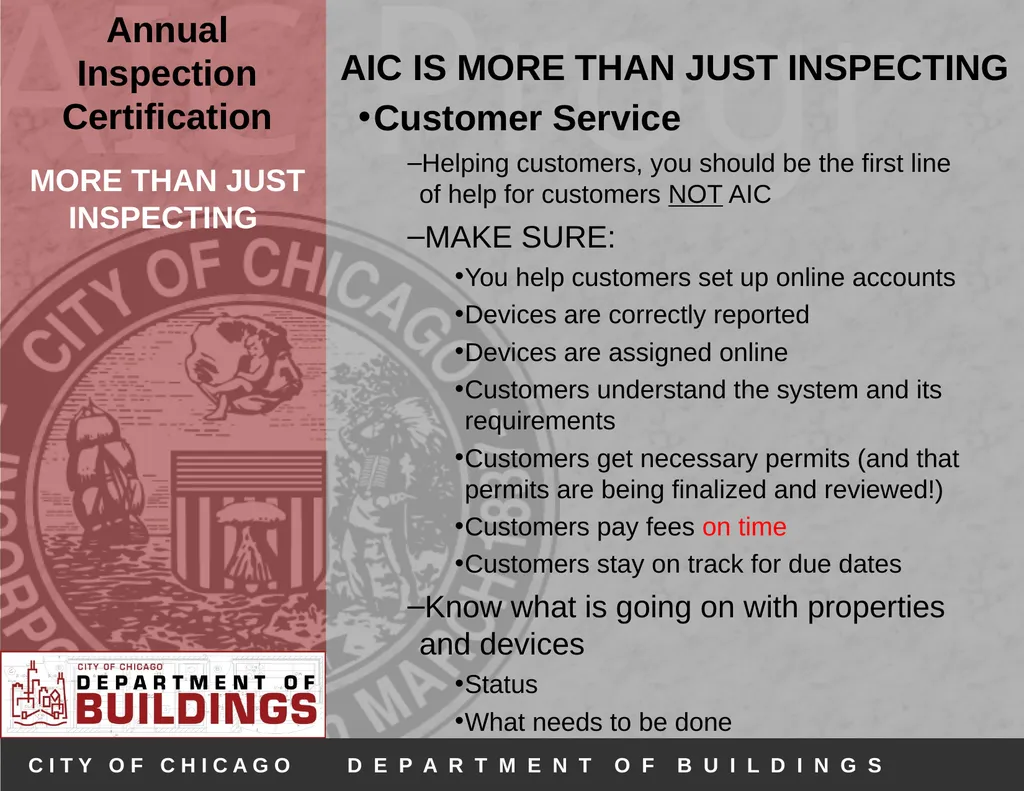 Annual Inspection Certification Program (AIC) - slide 28 of 30