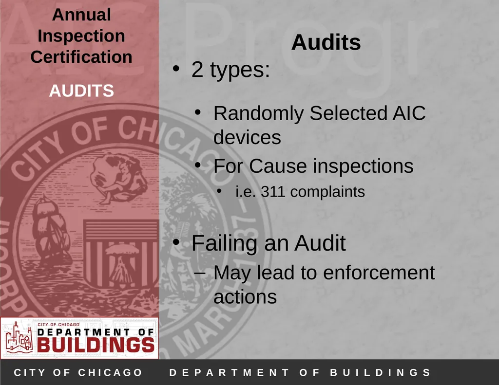 Annual Inspection Certification Program (AIC) - slide 25 of 30