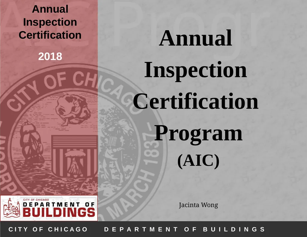 Annual Inspection Certification Program (AIC) - slide 1 of 30