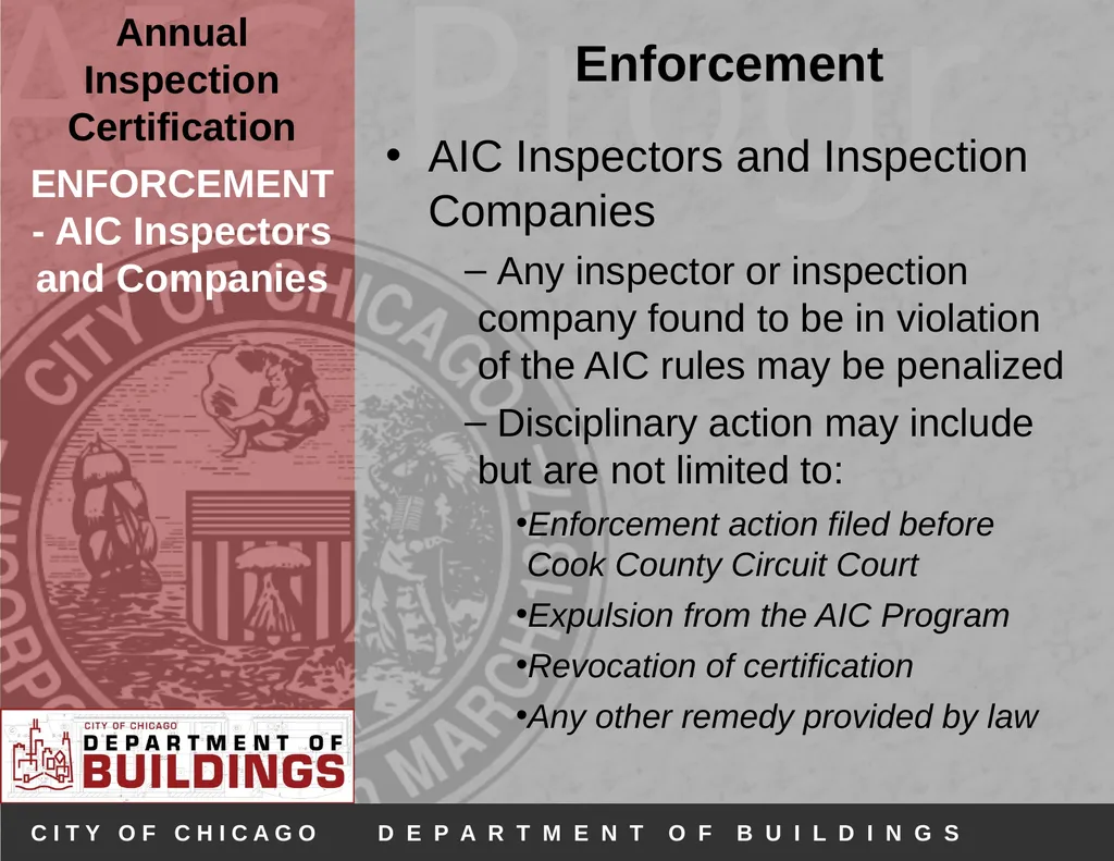 Annual Inspection Certification Program (AIC) - slide 26 of 30