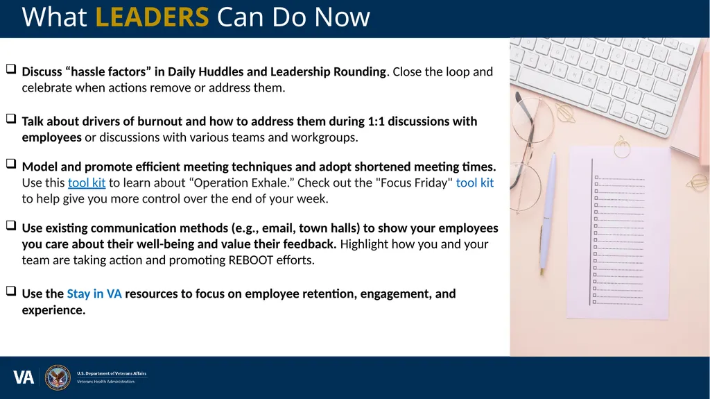 Communications Plan VHA Reduce Employee Burnout - slide 13 of 18