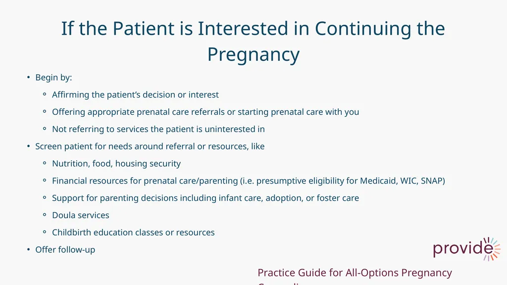 Options Counseling Date Supporting Pregnant - slide 15 of 37