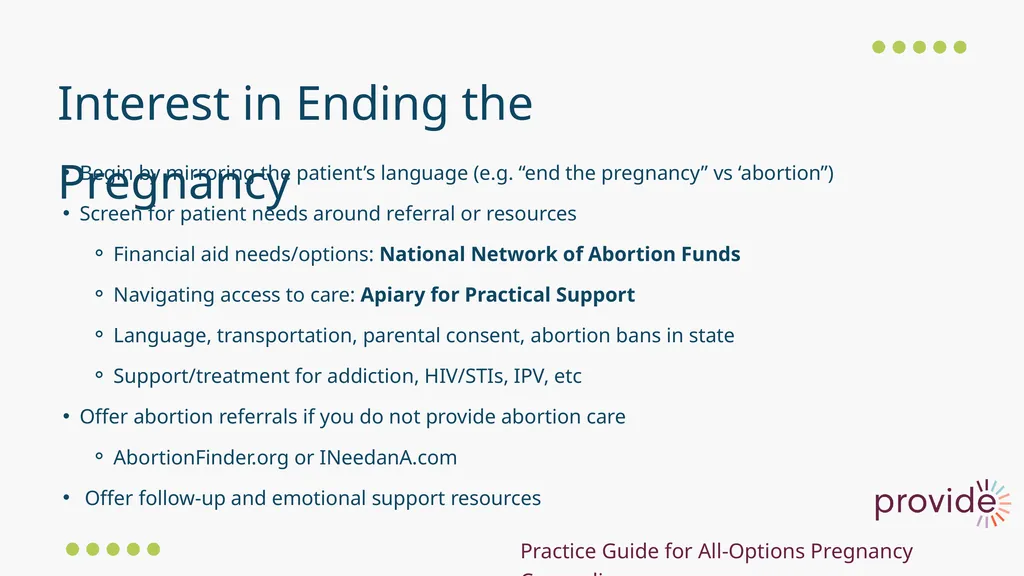 Options Counseling Date Supporting Pregnant - slide 19 of 37