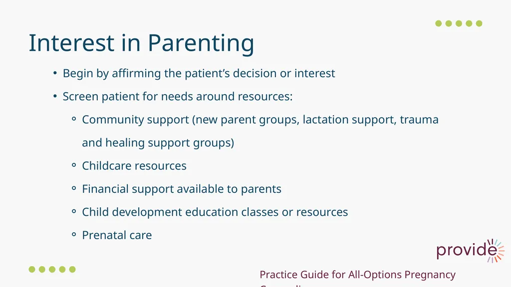 Options Counseling Date Supporting Pregnant - slide 16 of 37
