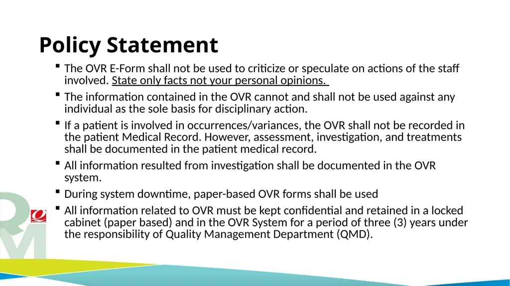 Quality Management Department Occurrence / - slide 8 of 16
