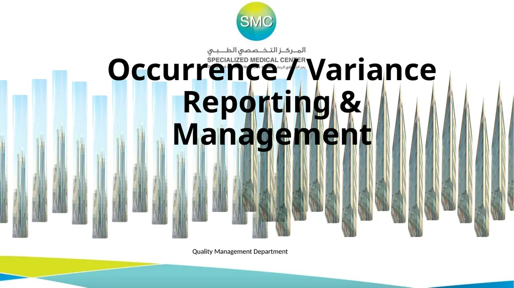 Quality Management Department Occurrence / - slide 1 of 16