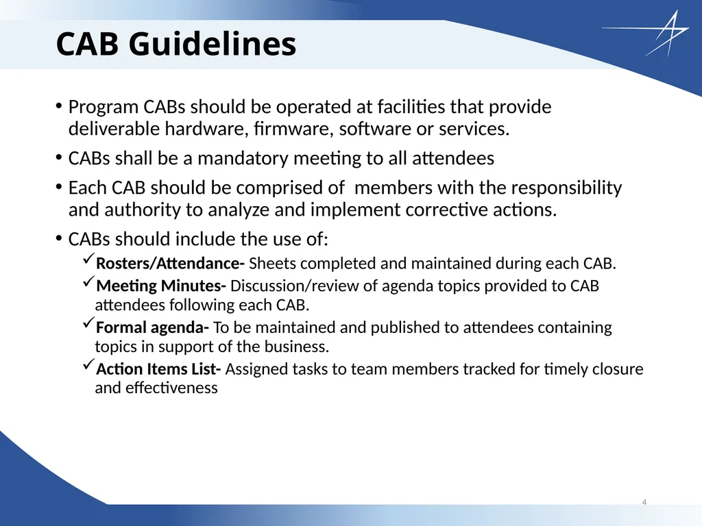 Corrective Action Board Overview Updated: 26 April - slide 4 of 28