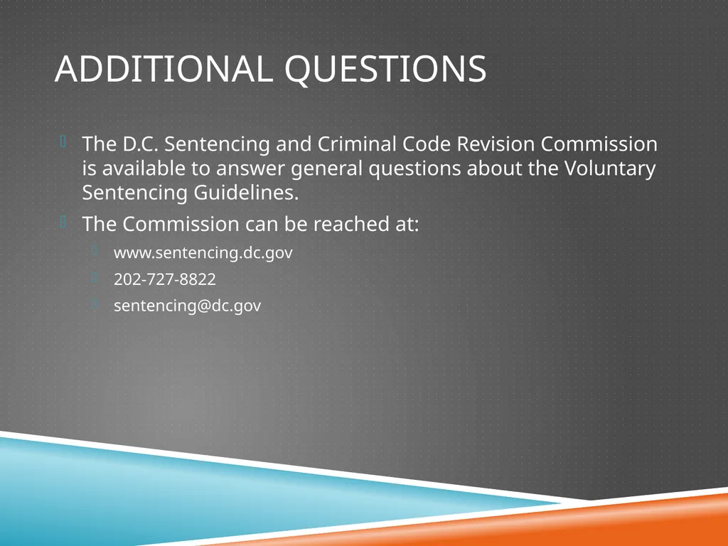 D.C. Voluntary Sentencing Guidelines Advanced - slide 30 of 30