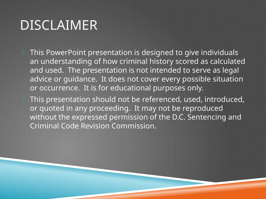 D.C. Voluntary Sentencing Guidelines Advanced - slide 2 of 30