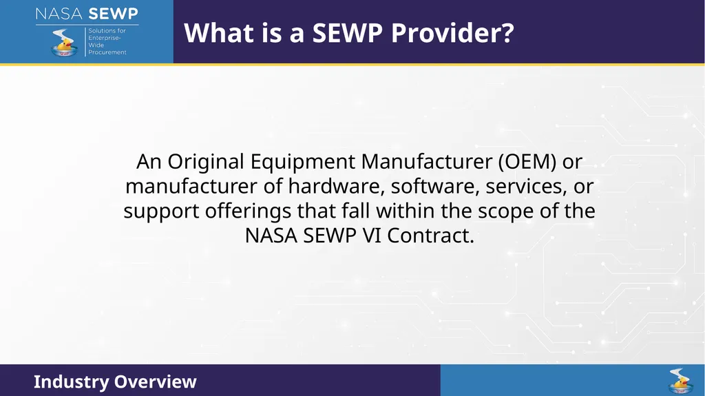 SEWP VI Deep Dive Training August 10 – 14, 2026 - slide 61 of 101