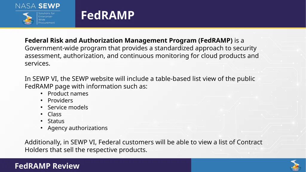 SEWP VI Deep Dive Training August 10 – 14, 2026 - slide 76 of 101