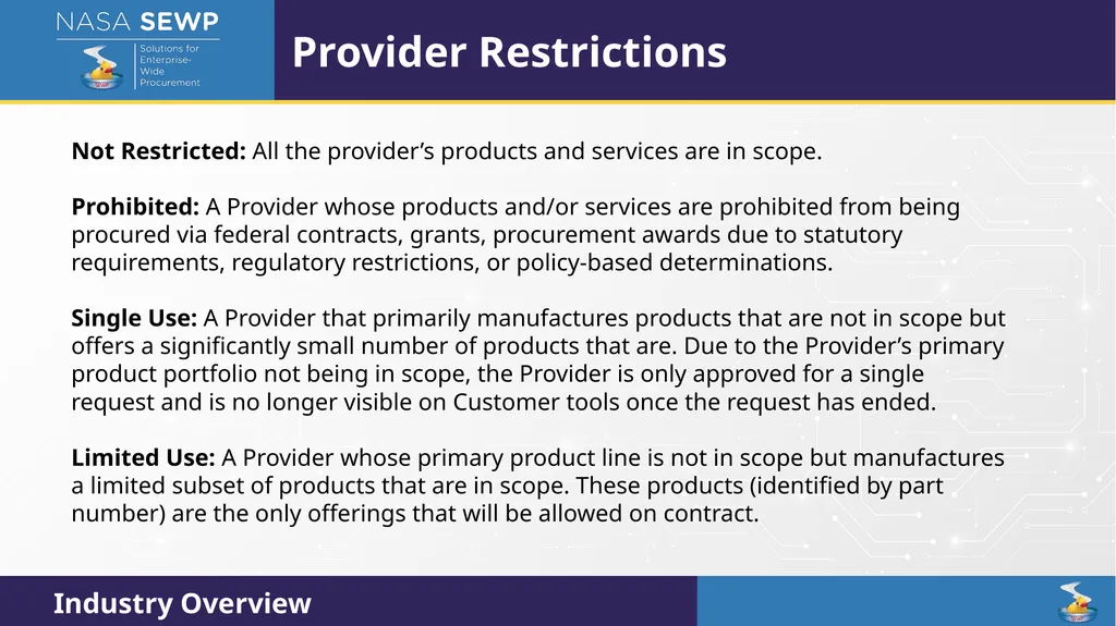 SEWP VI Deep Dive Training August 10 – 14, 2026 - slide 64 of 101