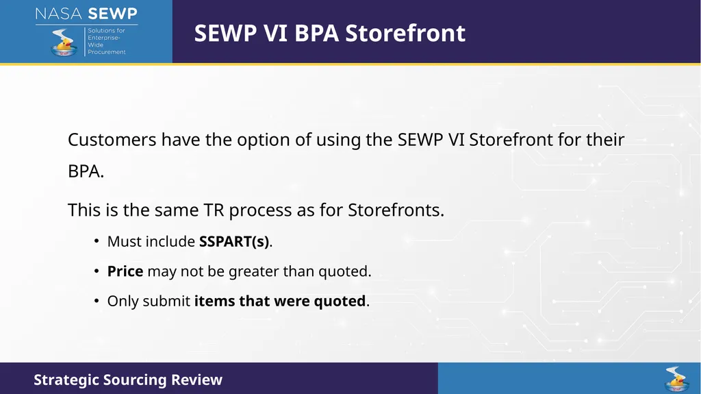 SEWP VI Deep Dive Training August 10 – 14, 2026 - slide 74 of 101