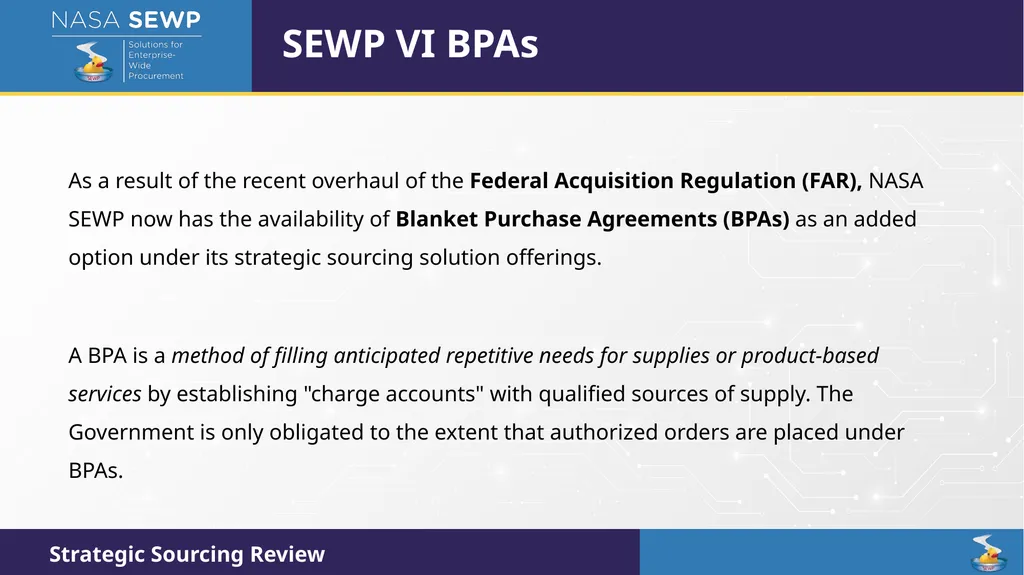 SEWP VI Deep Dive Training August 10 – 14, 2026 - slide 72 of 101