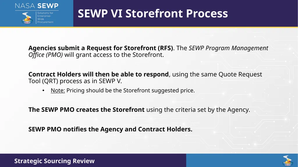 SEWP VI Deep Dive Training August 10 – 14, 2026 - slide 68 of 101