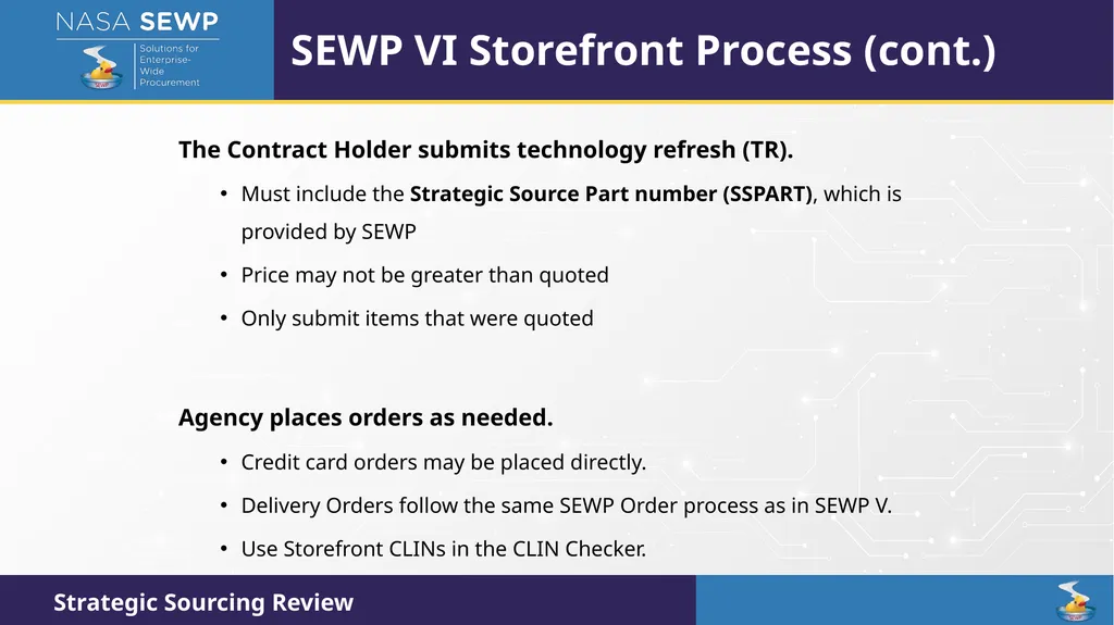 SEWP VI Deep Dive Training August 10 – 14, 2026 - slide 69 of 101