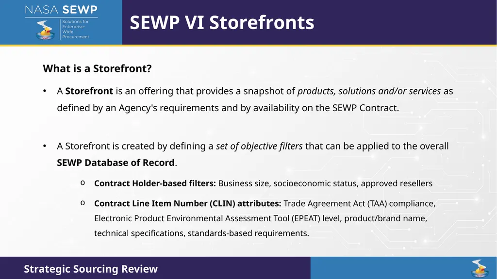 SEWP VI Deep Dive Training August 10 – 14, 2026 - slide 67 of 101