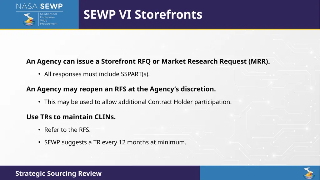 SEWP VI Deep Dive Training August 10 – 14, 2026 - slide 70 of 101