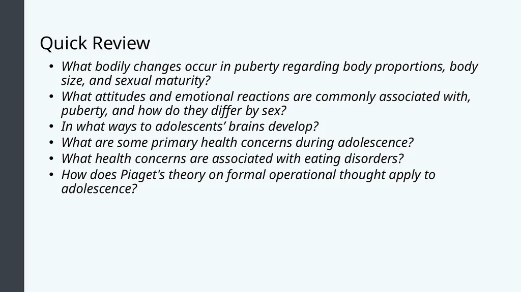 Lifespan Development Module 7: Adolescence Module - slide 31 of 32