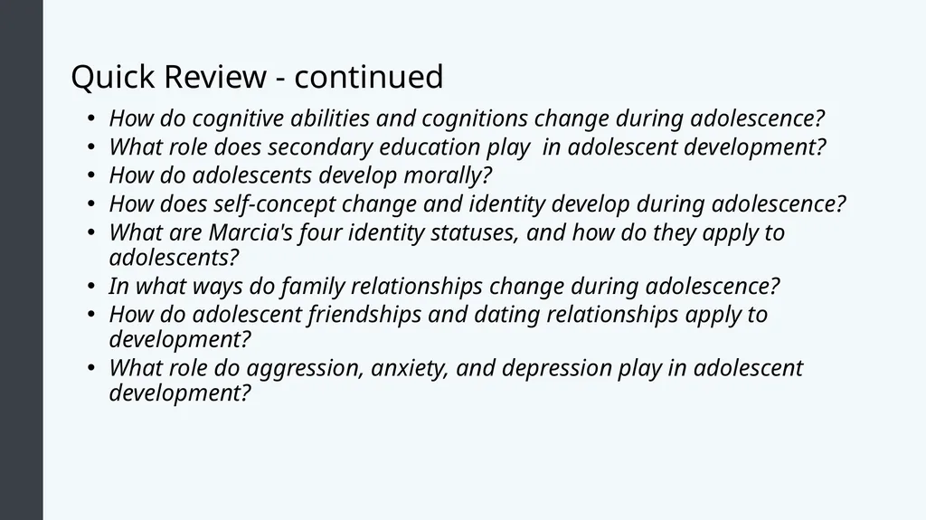 Lifespan Development Module 7: Adolescence Module - slide 32 of 32