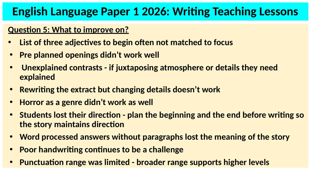 English Language Paper 1 2026: Reading Question 1 - slide 4 of 4