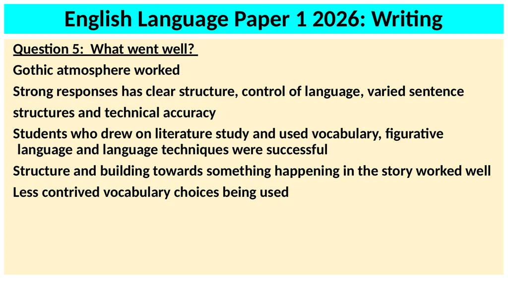 English Language Paper 1 2026: Reading Question 1 - slide 3 of 4